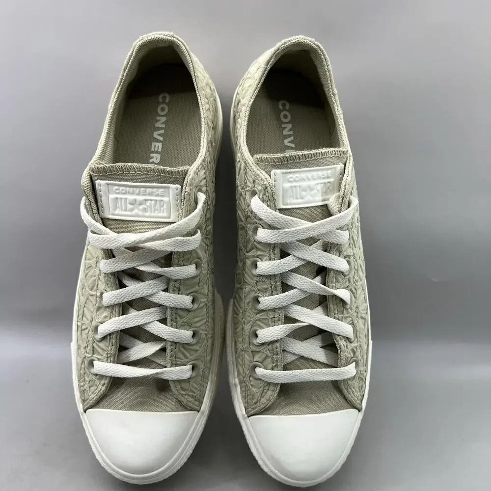 Converse All Star Lift Platform Low Shoes Women Size 9 Green White Sneakers NEW